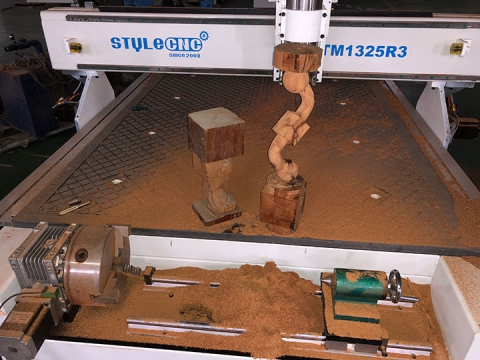 帶旋轉(zhuǎn)工作臺(tái)的四軸數(shù)控雕刻機(jī)1325 帶旋轉(zhuǎn)工作臺(tái)的四軸數(shù)控雕刻機(jī)1325