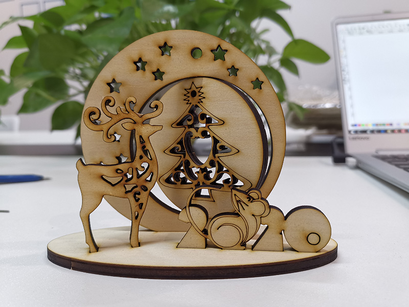 激光切割3D木制圣誕裝飾品 激光切割3D木制圣誕裝飾品