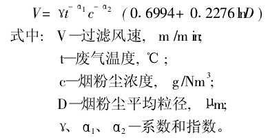 脈沖袋式除塵器過濾風(fēng)速的確定